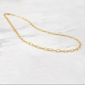 Gold Filled Paper Clip Chain Necklace